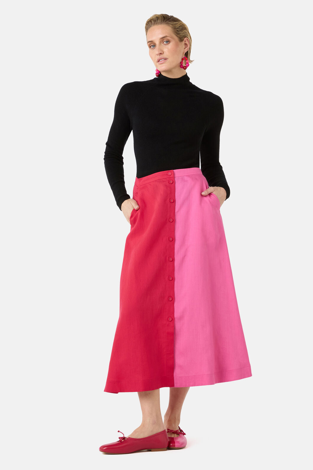 Gorman - Icy Pop Linen Skirt - pink