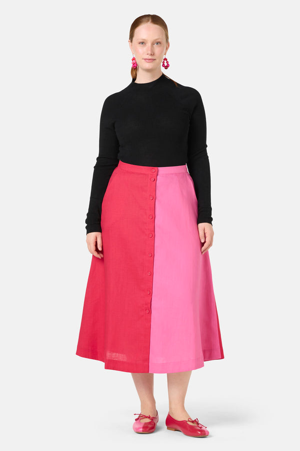 Gorman - Icy Pop Linen Skirt - pink