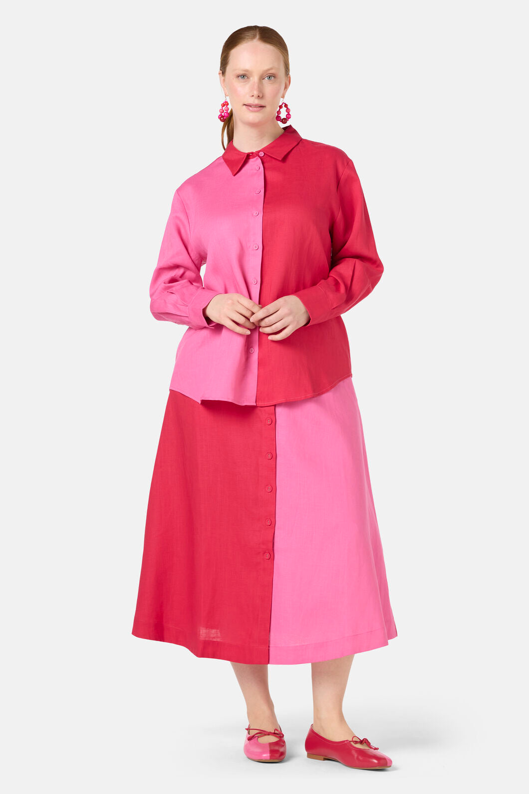 Gorman - Icy Pop Linen Skirt - pink