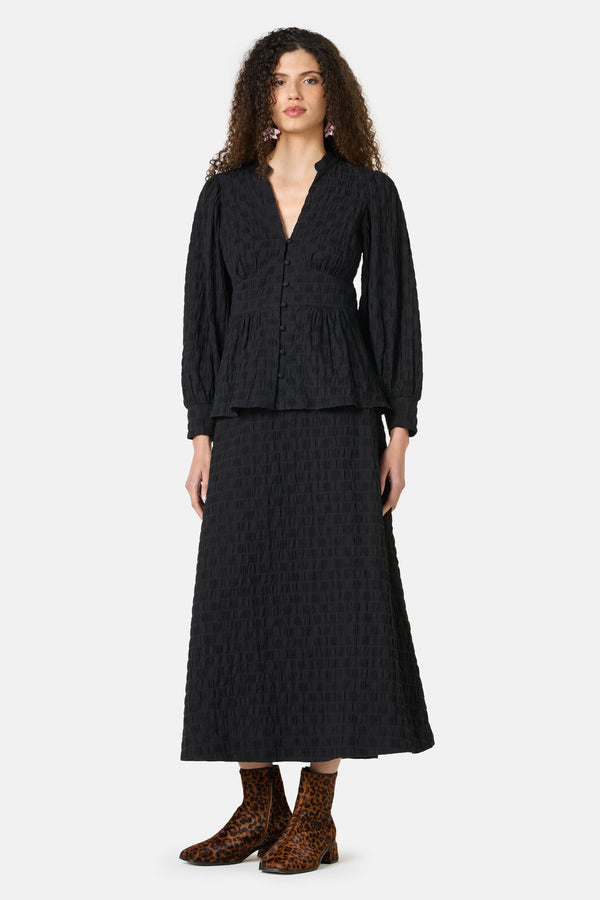 Gorman - Clover Seersucker Blouse - black
