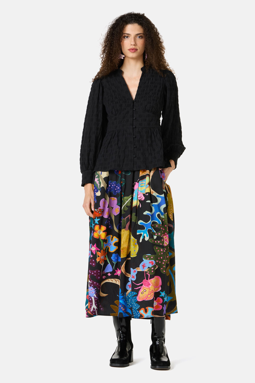 Gorman - Clover Seersucker Blouse - black