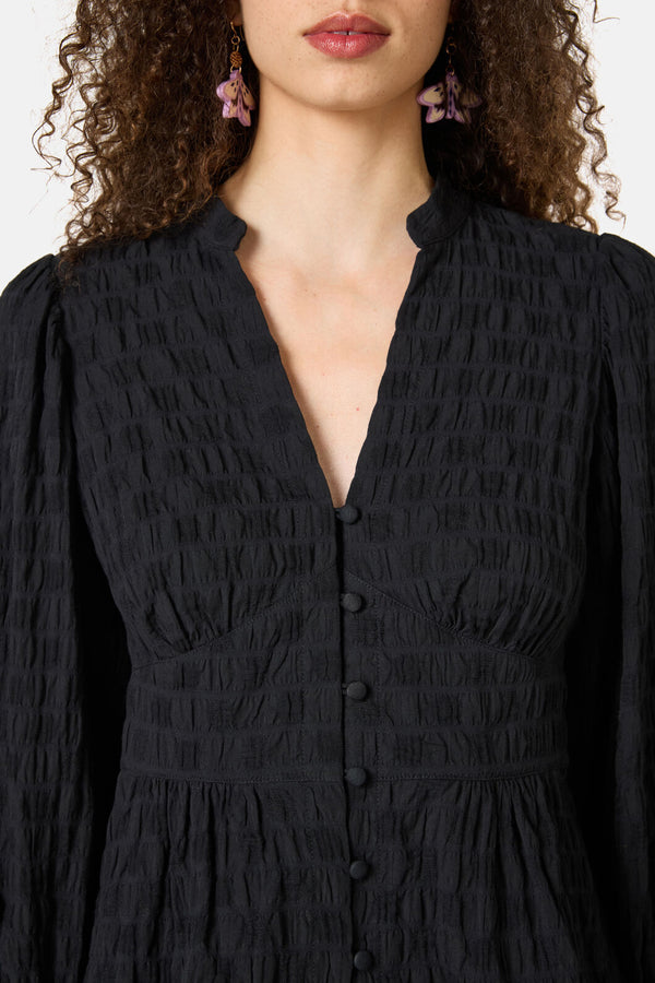 Gorman - Clover Seersucker Blouse - black