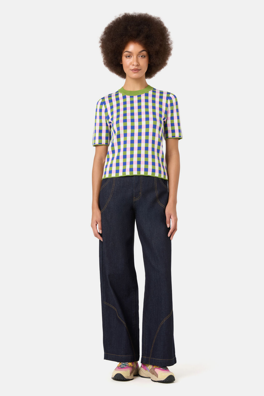 Gorman - Gillian Gingham Knit Top - print