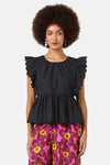 Gorman - Lily Ruffle Top - black