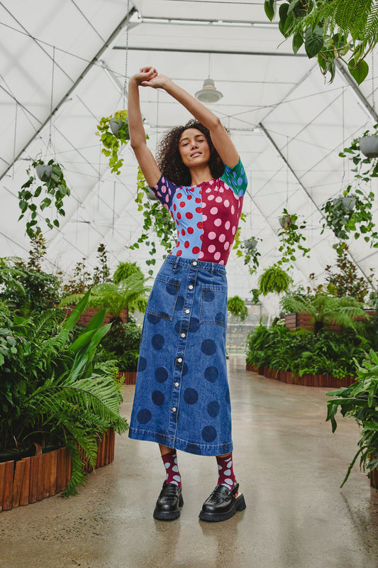 Gorman - On The Dot Denim Skirt - denim