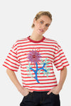 Gorman - Passion Flower Stripe Relaxed Tee - print