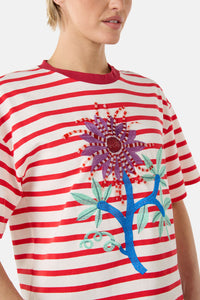 Gorman - Passion Flower Stripe Relaxed Tee - print