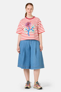 Gorman - Passion Flower Stripe Relaxed Tee - print