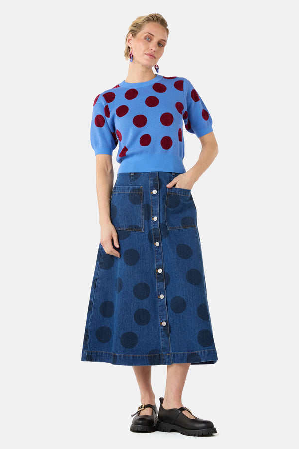 Gorman - On The Dot Knit Top - blue