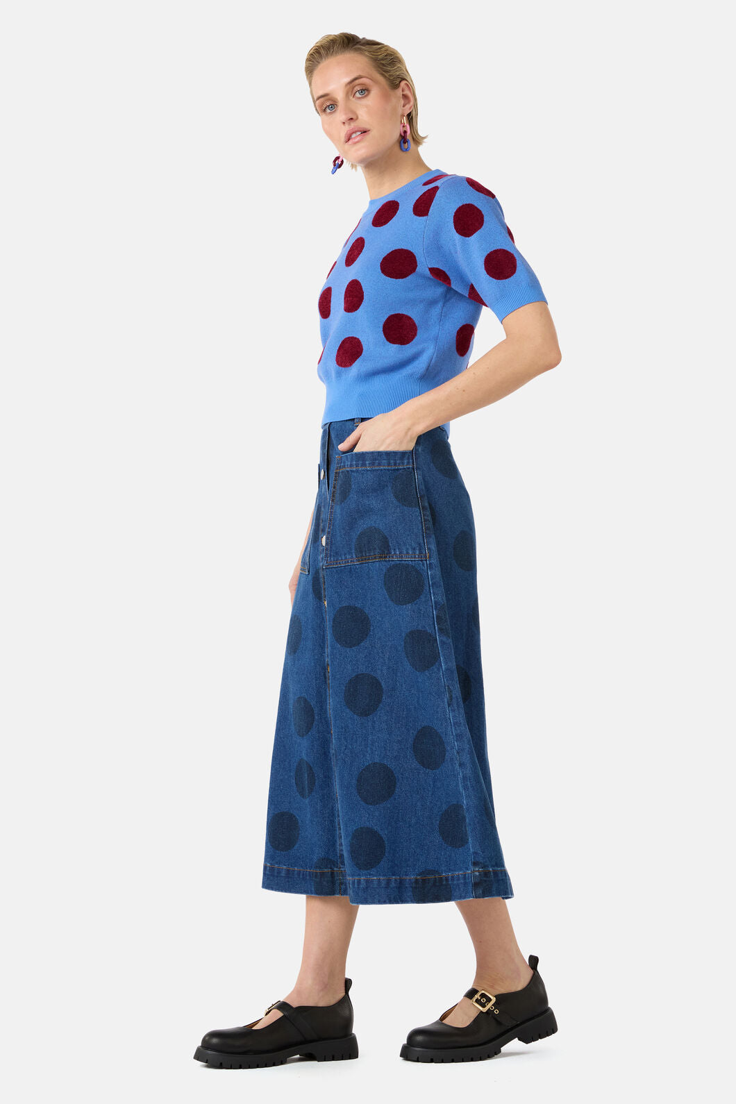 Gorman - On The Dot Knit Top - blue