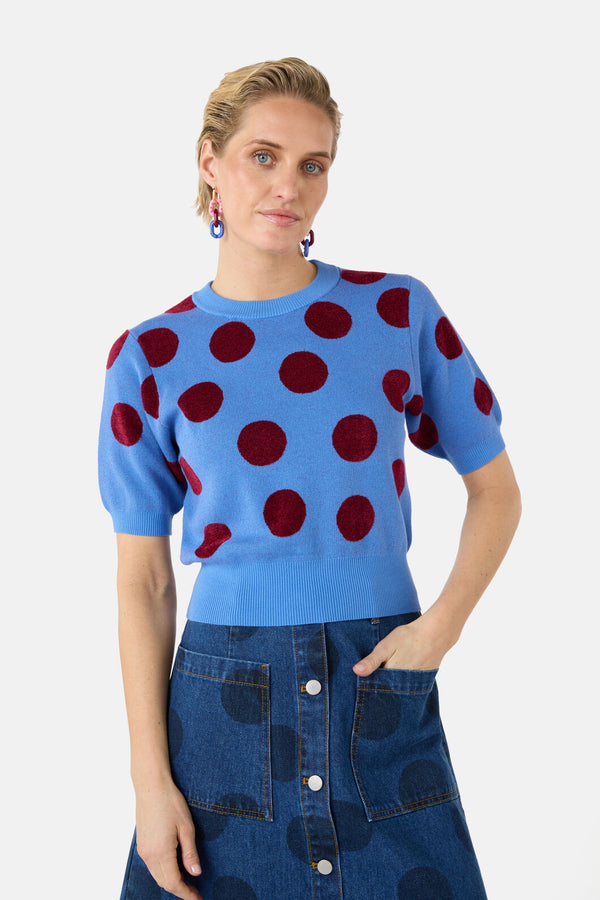 Gorman - On The Dot Knit Top - blue