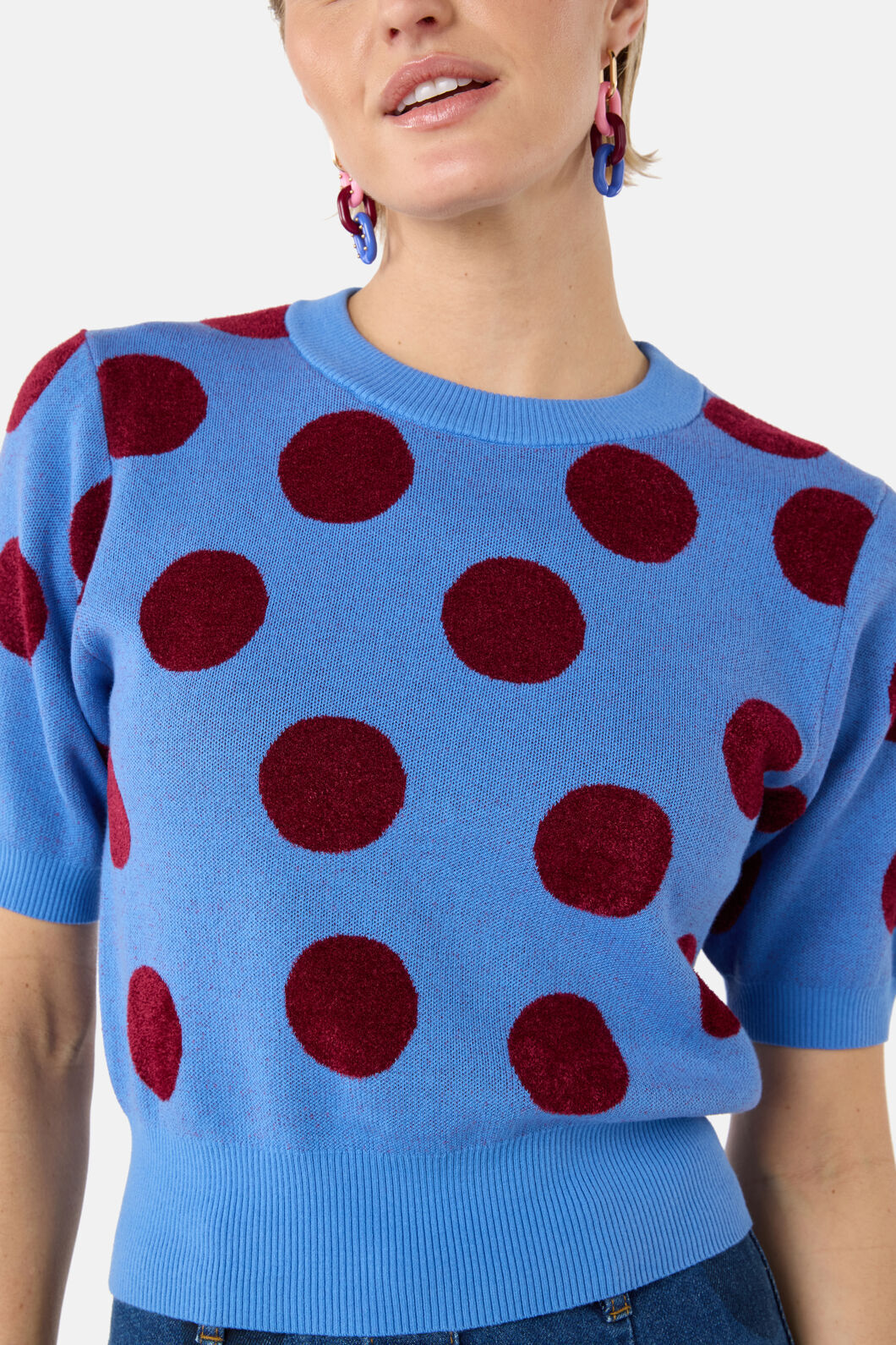 Gorman - On The Dot Knit Top - blue