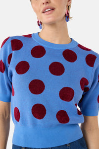Gorman - On The Dot Knit Top - blue
