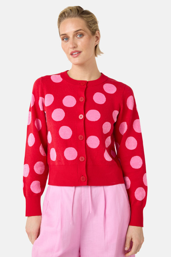 Gorman - On The Dot Knit Cardigan - red