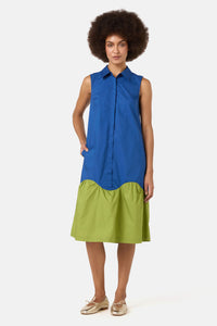 Gorman - Longline Cotton Shirt Dress - navy