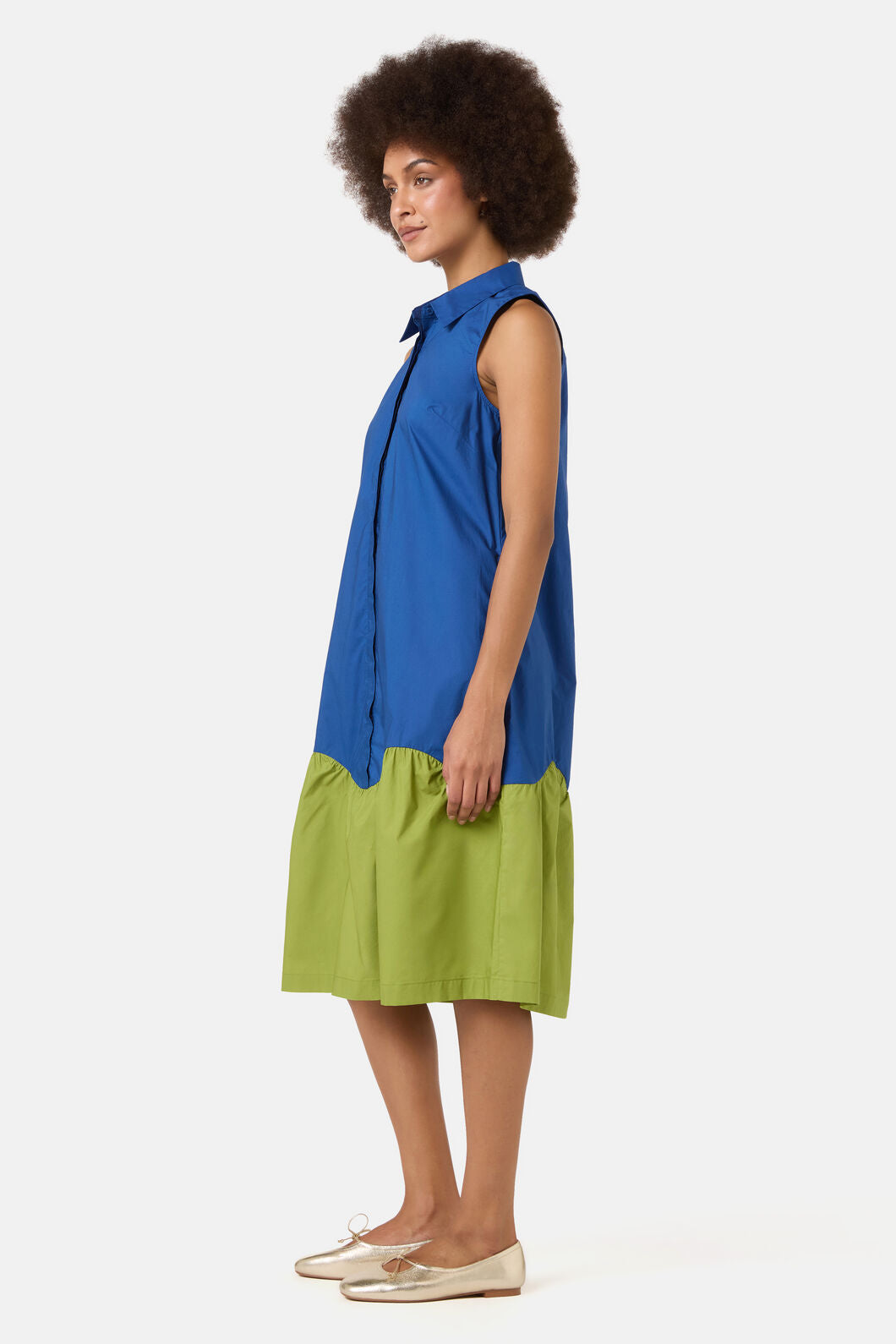 Gorman - Longline Cotton Shirt Dress - navy