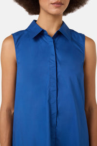Gorman - Longline Cotton Shirt Dress - navy