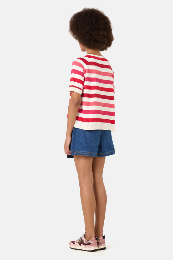 Gorman - Mirage Stripe Knit Top - pink