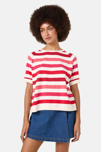 Gorman - Mirage Stripe Knit Top - pink