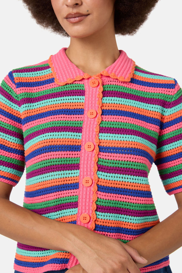Gorman - Study In Stripes Knit Polo Top - stripe