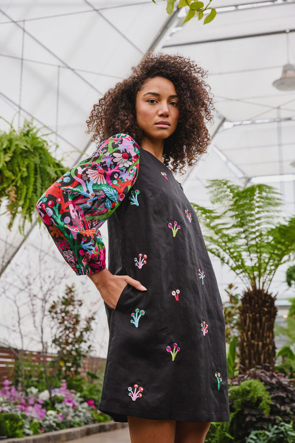 gorman black dress Wild Garden Shift – january2026 BABARONI One Shoulder Ruffled Round neckline shaping Size:XXL (20-22)
