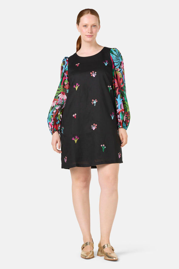 Gorman - Wild Garden Shift Dress - black