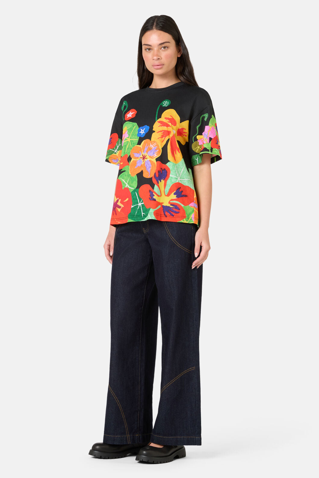 Gorman - Climbing Colour Placement Oversized Tee - print