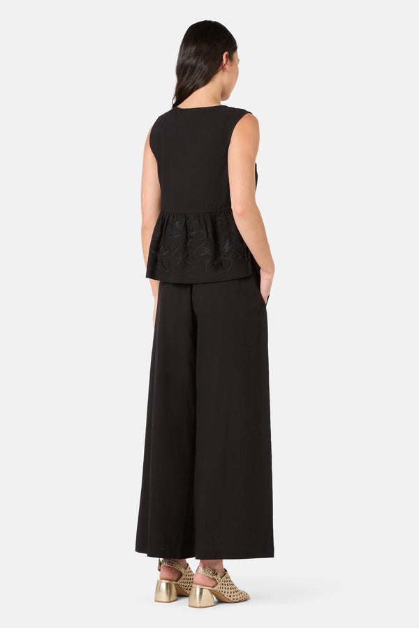 Gorman - Annie Anglaise Cotton Tank - black