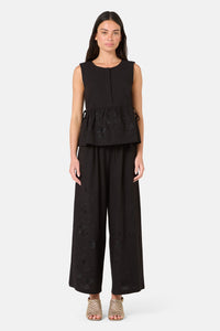Gorman - Annie Anglaise Cotton Culotte - black