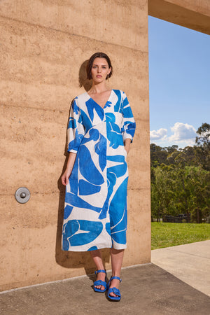 Gorman - Blue Nude Linen Dress - print