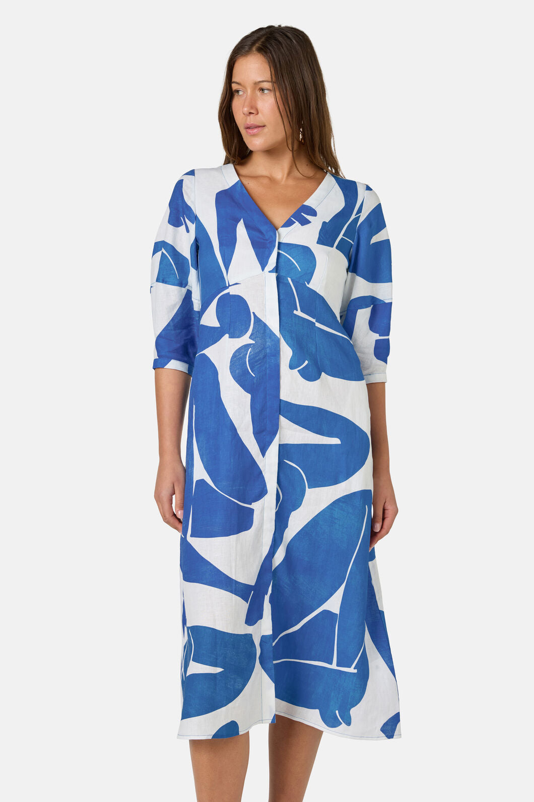 Gorman - Blue Nude Linen Dress - print