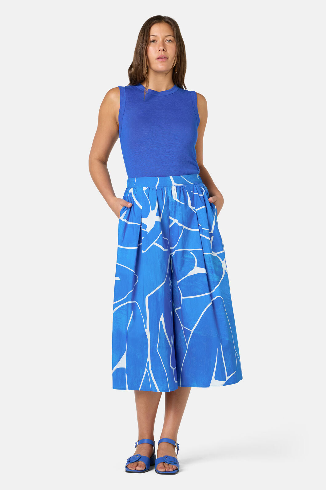 Gorman - Blue Nude Cotton Skort - print