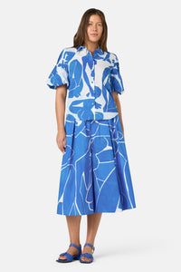 Gorman - Blue Nude Cotton Skort - print