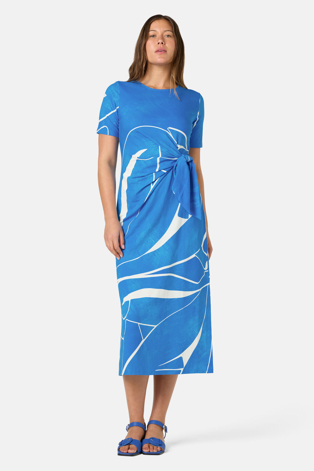 Gorman - Blue Nude Tie Jersey Dress - print