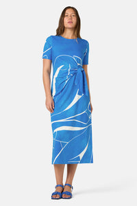 Gorman - Blue Nude Tie Jersey Dress - print