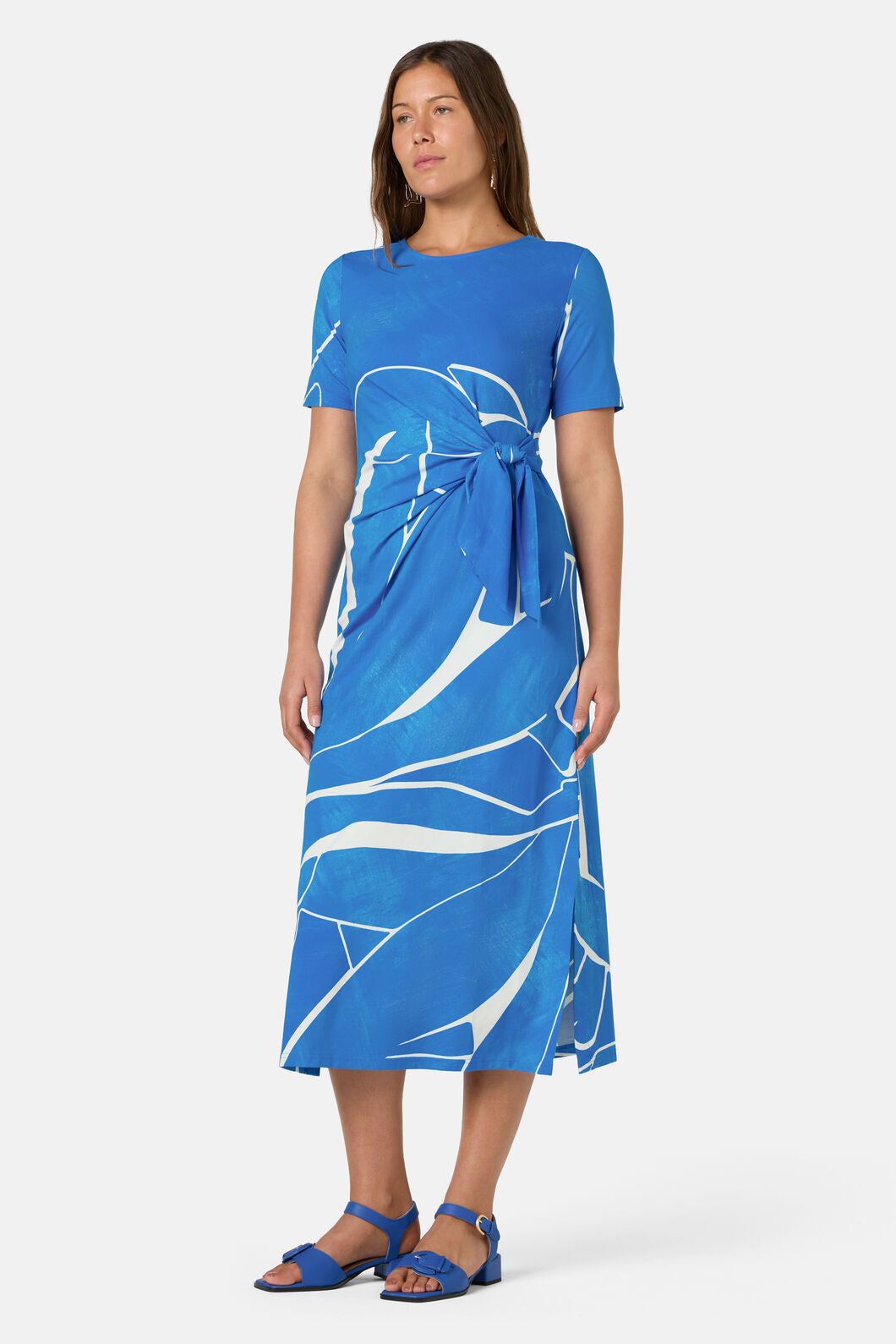 Gorman - Blue Nude Tie Jersey Dress - print