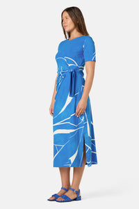 Gorman - Blue Nude Tie Jersey Dress - print