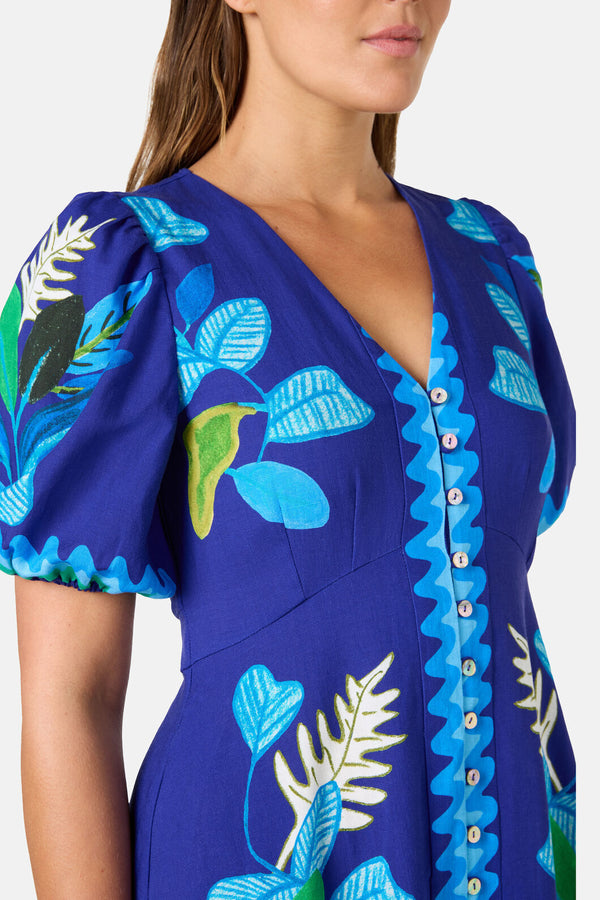 Gorman - Botanical Blueprint Midi Dress - print
