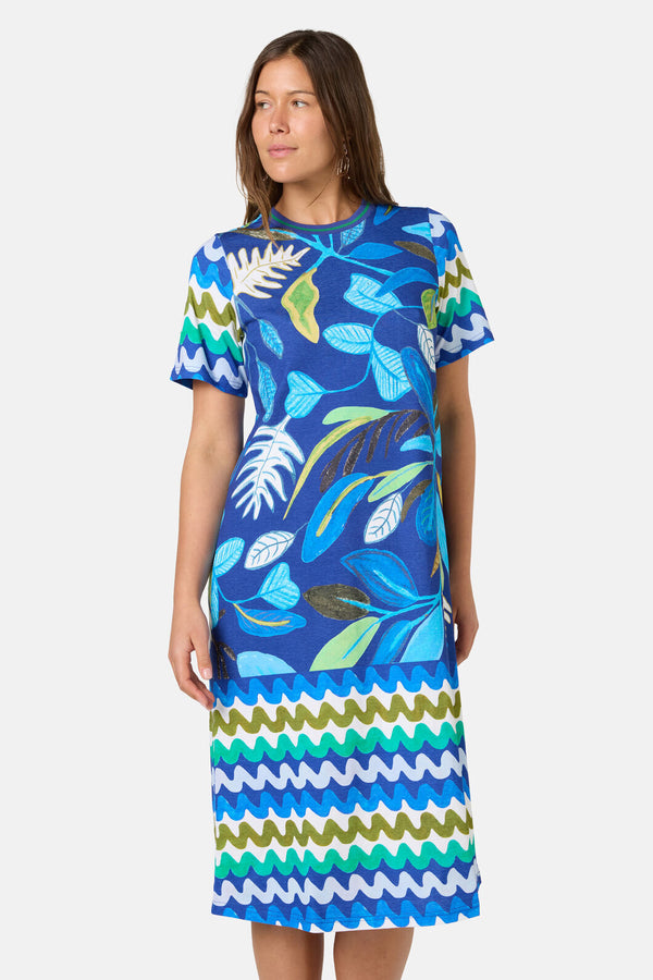 Gorman - Botanical Blueprint Tee Dress - print