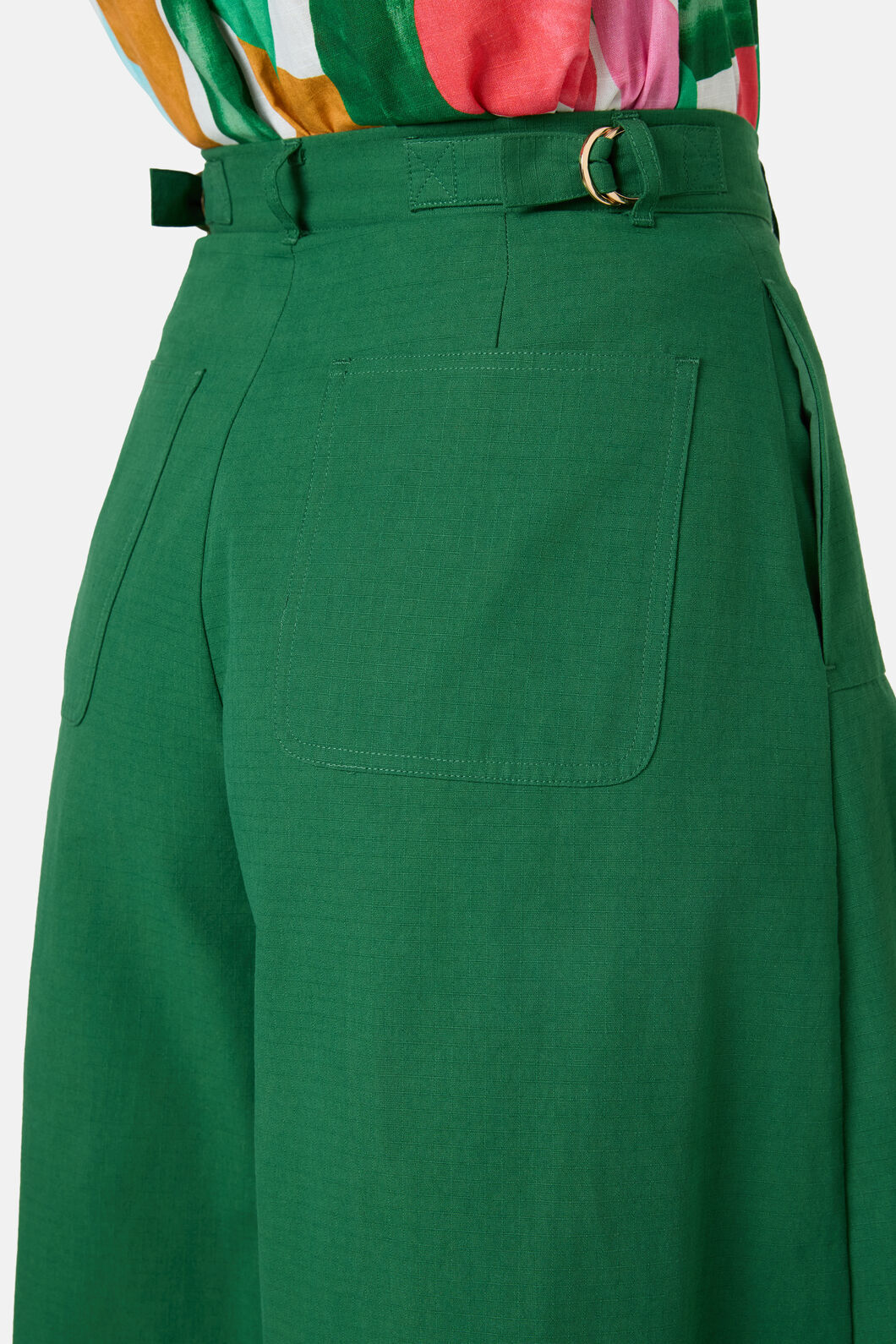 Gorman - Foliage Cotton Pleat Skort - green