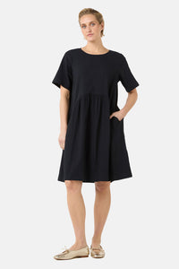 Gorman - Calliope Seersucker Tulip Dress - black