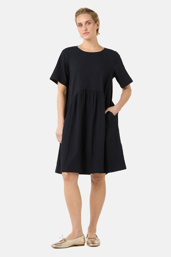 Gorman - Calliope Seersucker Tulip Dress - black