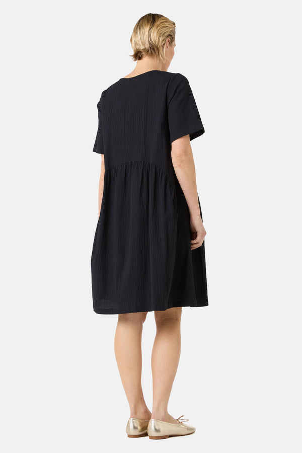 Gorman - Calliope Seersucker Tulip Dress - black