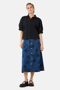 Gorman - Calliope Seersucker Balloon Shirt - black
