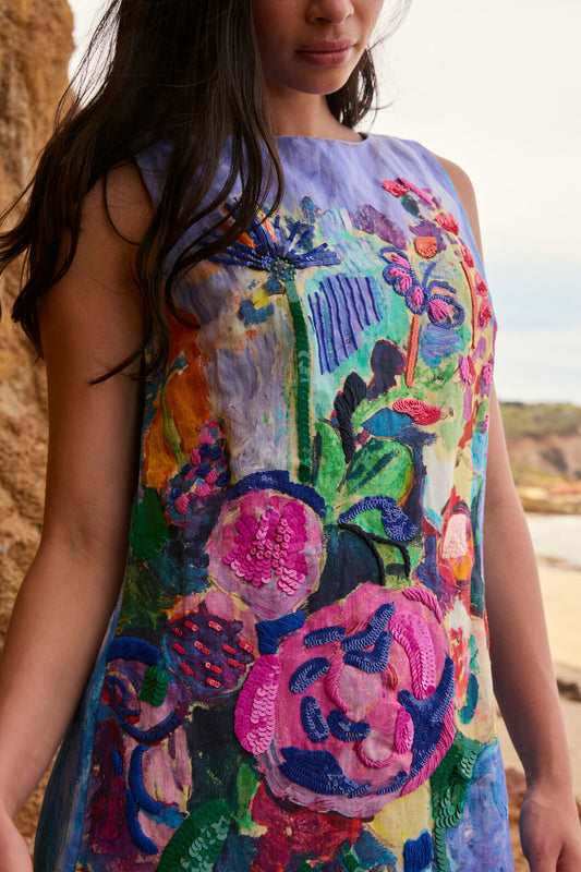 Gorman - Peonies Embroidered Shift Dress - print