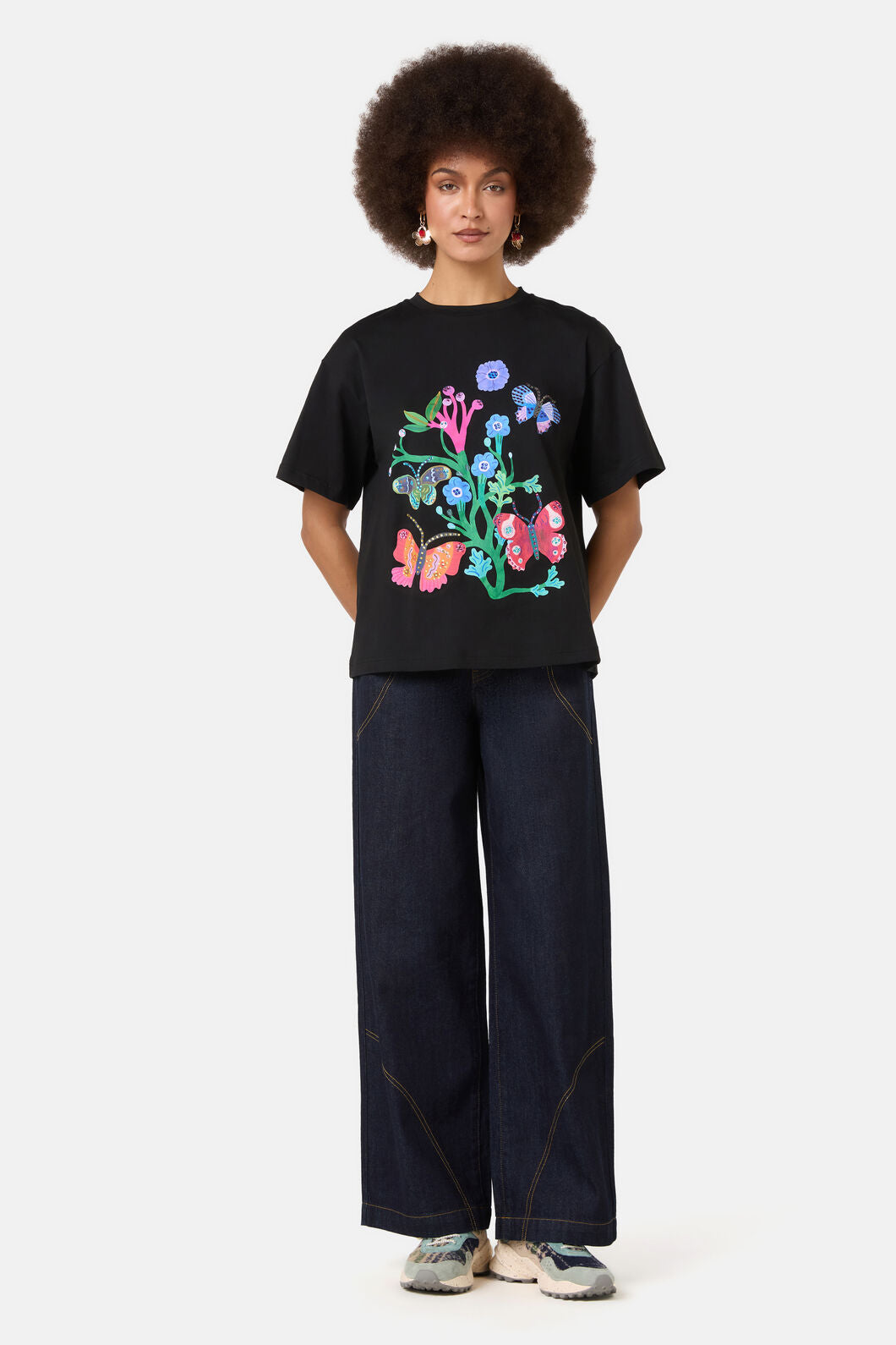 Gorman - Mariposa Placement Oversized Tee - black