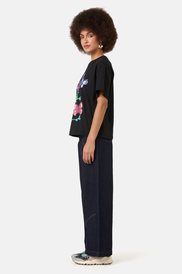 Gorman - Mariposa Placement Oversized Tee - black
