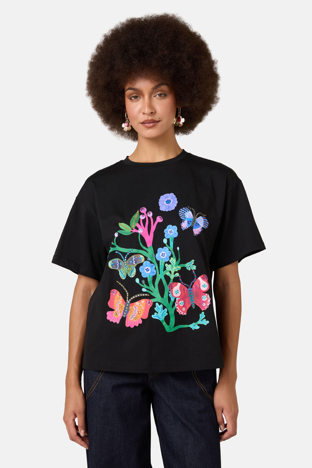 Gorman - Mariposa Placement Oversized Tee - black