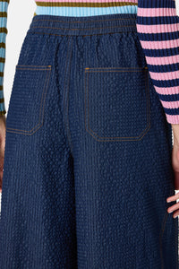 Gorman - Imogen Seersucker Denim Culotte - indigo