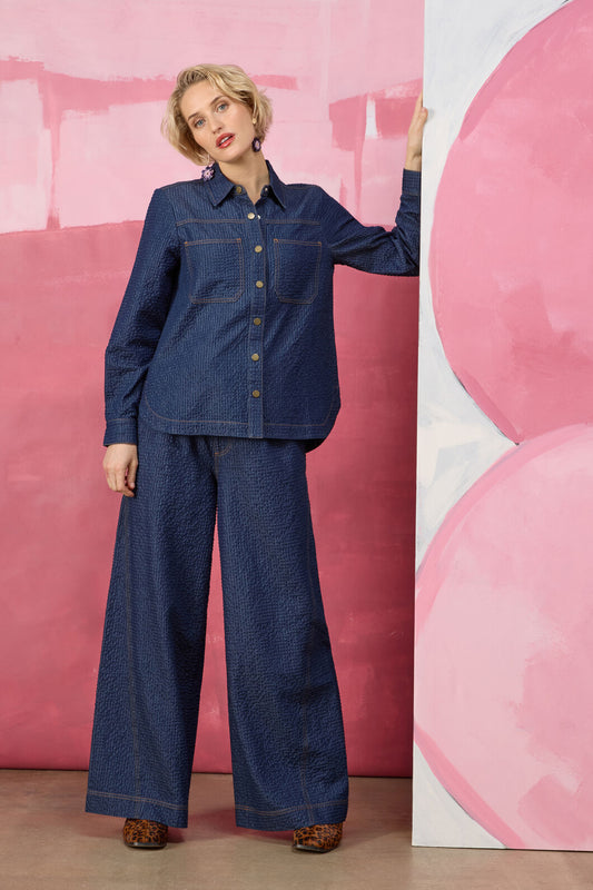 Gorman - Imogen Seersucker Denim Shirt - indigo